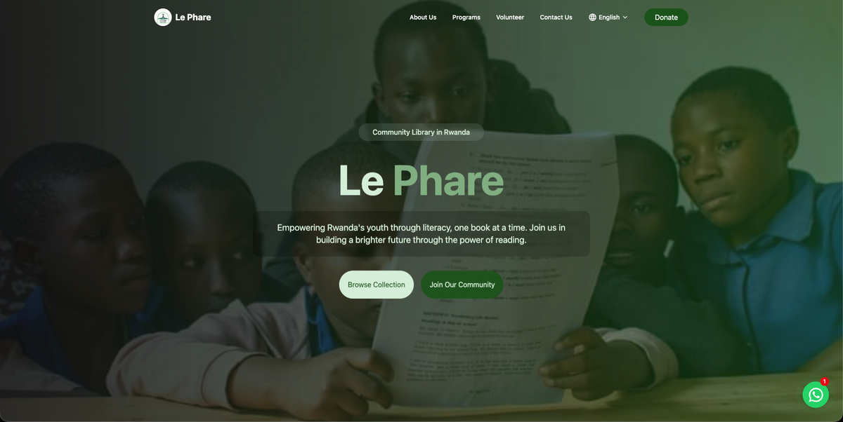 Screenshot of Le Phare Library, Digital library management system with modern cataloging, lending and community features.