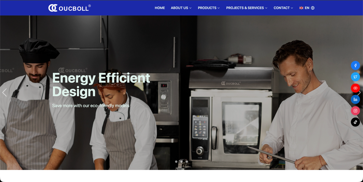 Screenshot of Oucboll Freezer, Monitoring and management platform for energy‑efficient industrial freezers.